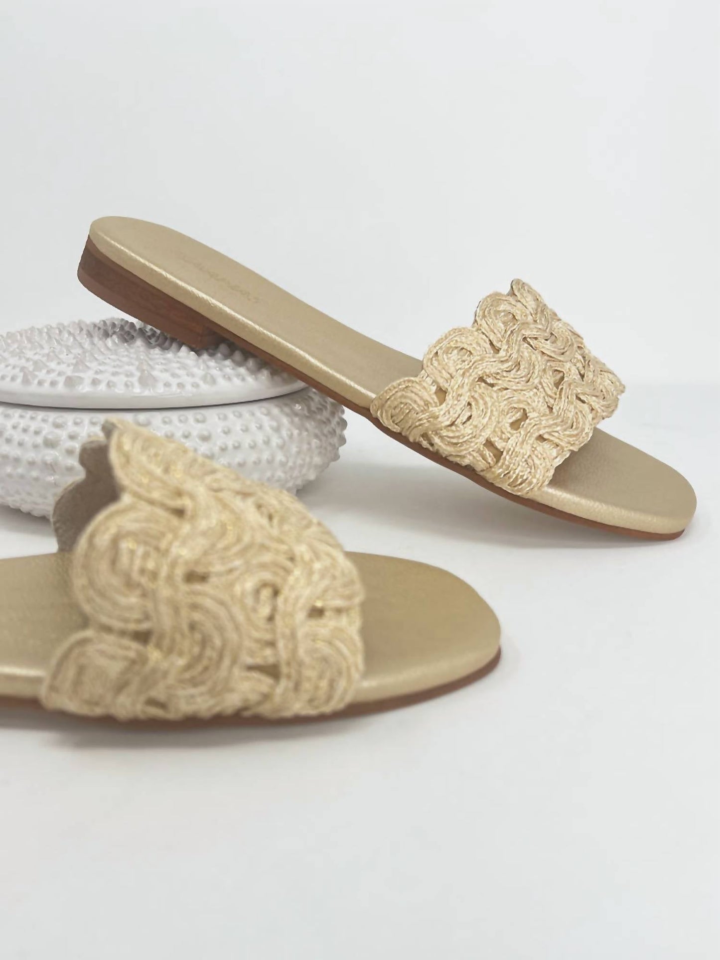 Coco Indigo - Women's Capri Textured Band Slip-on Sandals