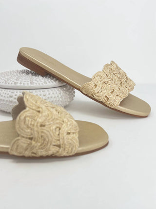 Coco Indigo - Women's Capri Textured Band Slip-on Sandals