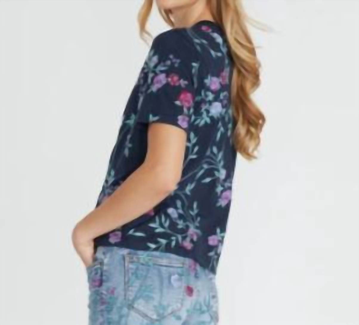 Driftwood - Cordiela Navy Embroidered Tee