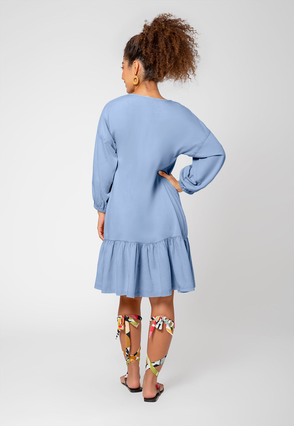 Leota Women's Luna Embroidered Dress Blue Size XX-Large