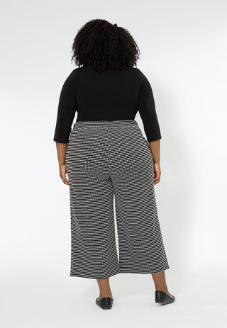 Leota Women's Judy Check Culottes Black Size 3X