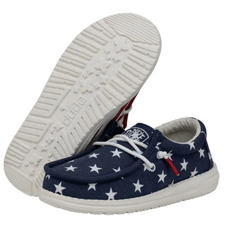 Hey Dude - Wally Youth Patriotic Flag Shoe