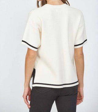 Fate - Slide Slit Boxy Short Sleeve Sweater