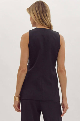 Entro - Button Up V-neck Vest