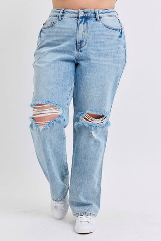 Judy Blue - High Waist Rigid Magic Destroy 90's Straight Jean