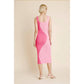 Aureum - Two-tone Smocked Midi Dress