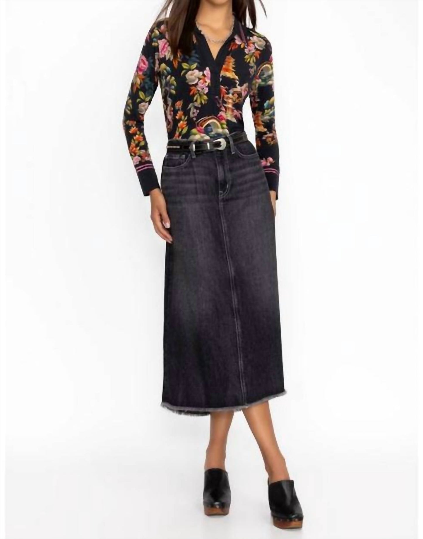 Johnny Was - JANIE SPLIT FRONT COLLARED HENLEY