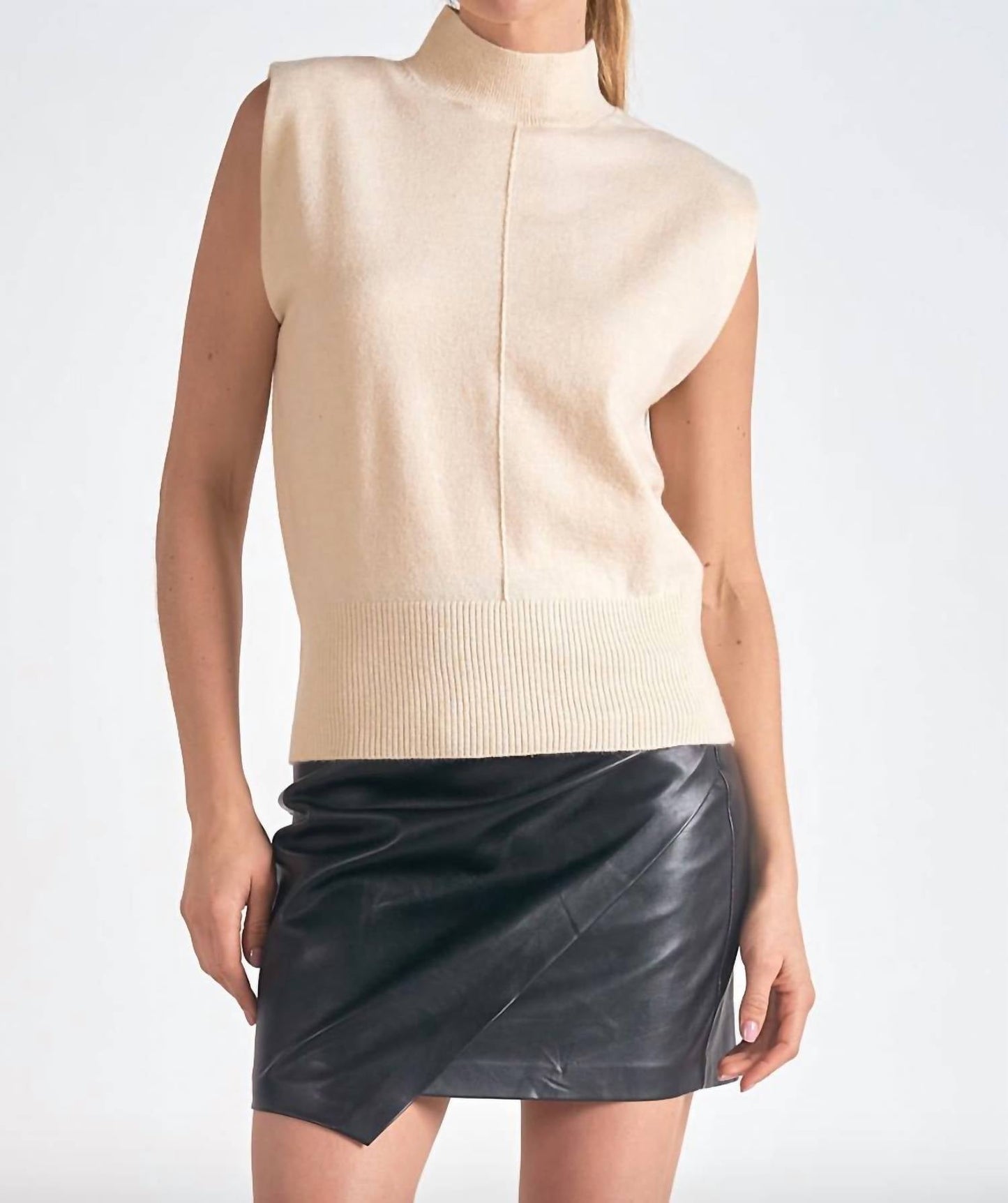 Elan - Sleeveless Mock Neck Sweater