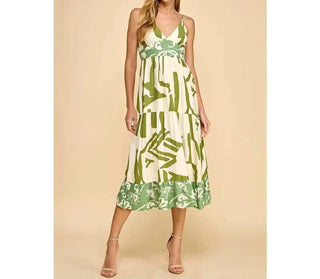 Tcec - Abstract Print Midi Dress