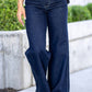 Judy Blue - Women's High Waist Tummy Control Retro Wide Leg Dark Denim Jean