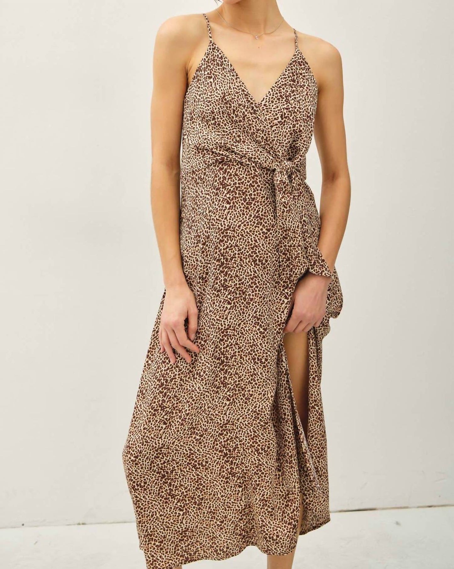 Be Cool - Print Midi Mock-wrap Dress