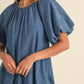Klesis - Denim Puff Sleeve Bubble Mini Dress