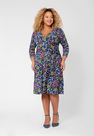 Leota Women's Faux Wrap Dress Blue