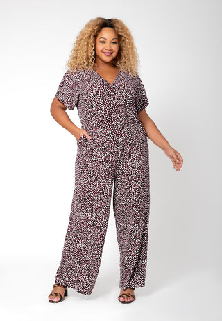 Leota Women's Ruby Wide Leg Jumpsuit Gray Size 2X