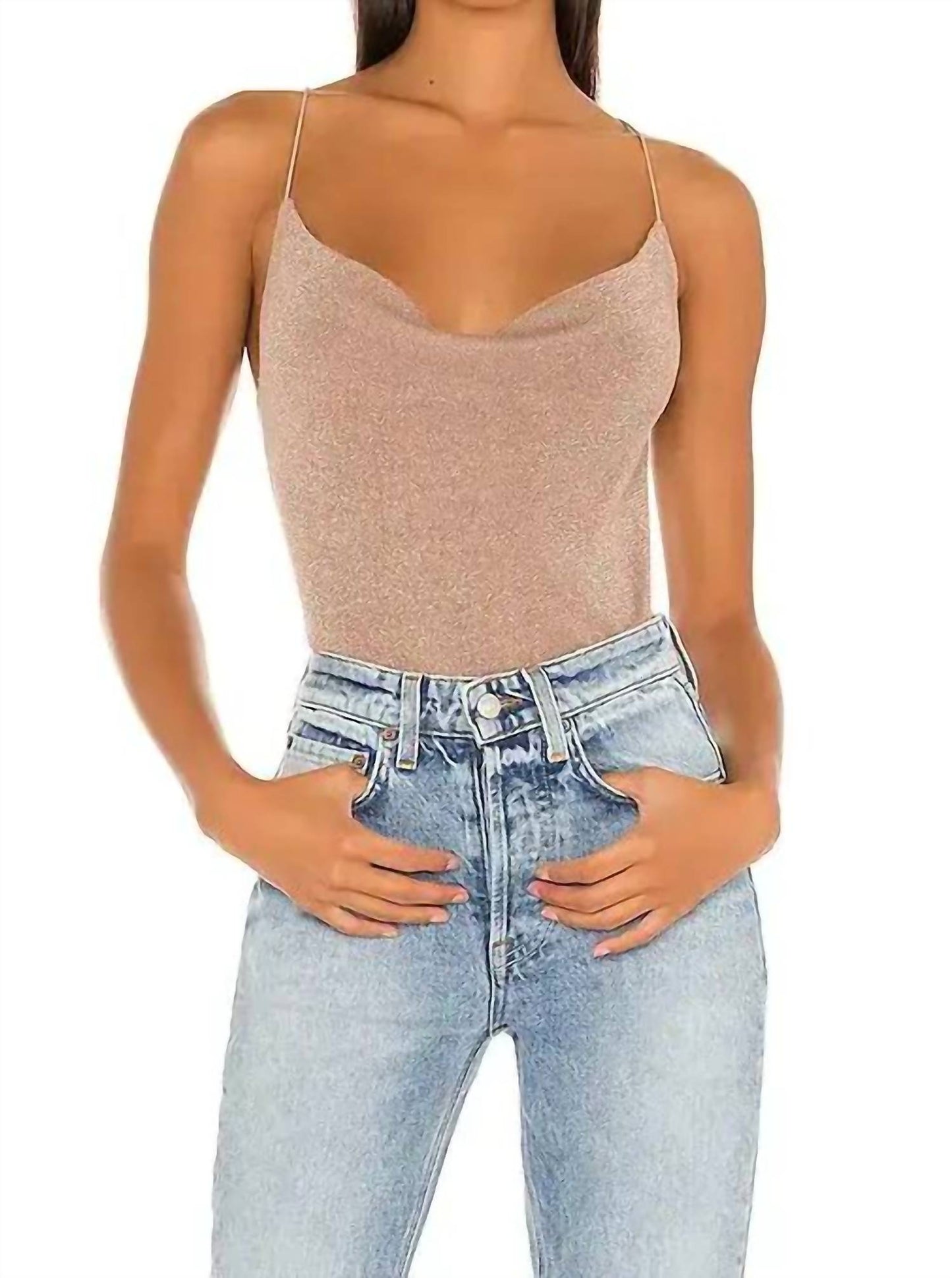 525 America - Shimmer Cowl Cami Top