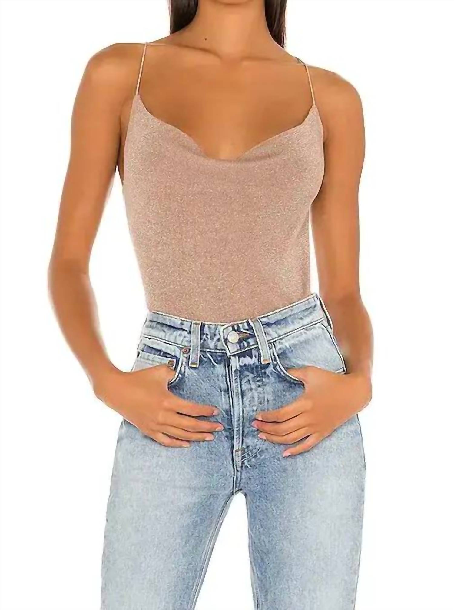 525 America - Shimmer Cowl Cami Top