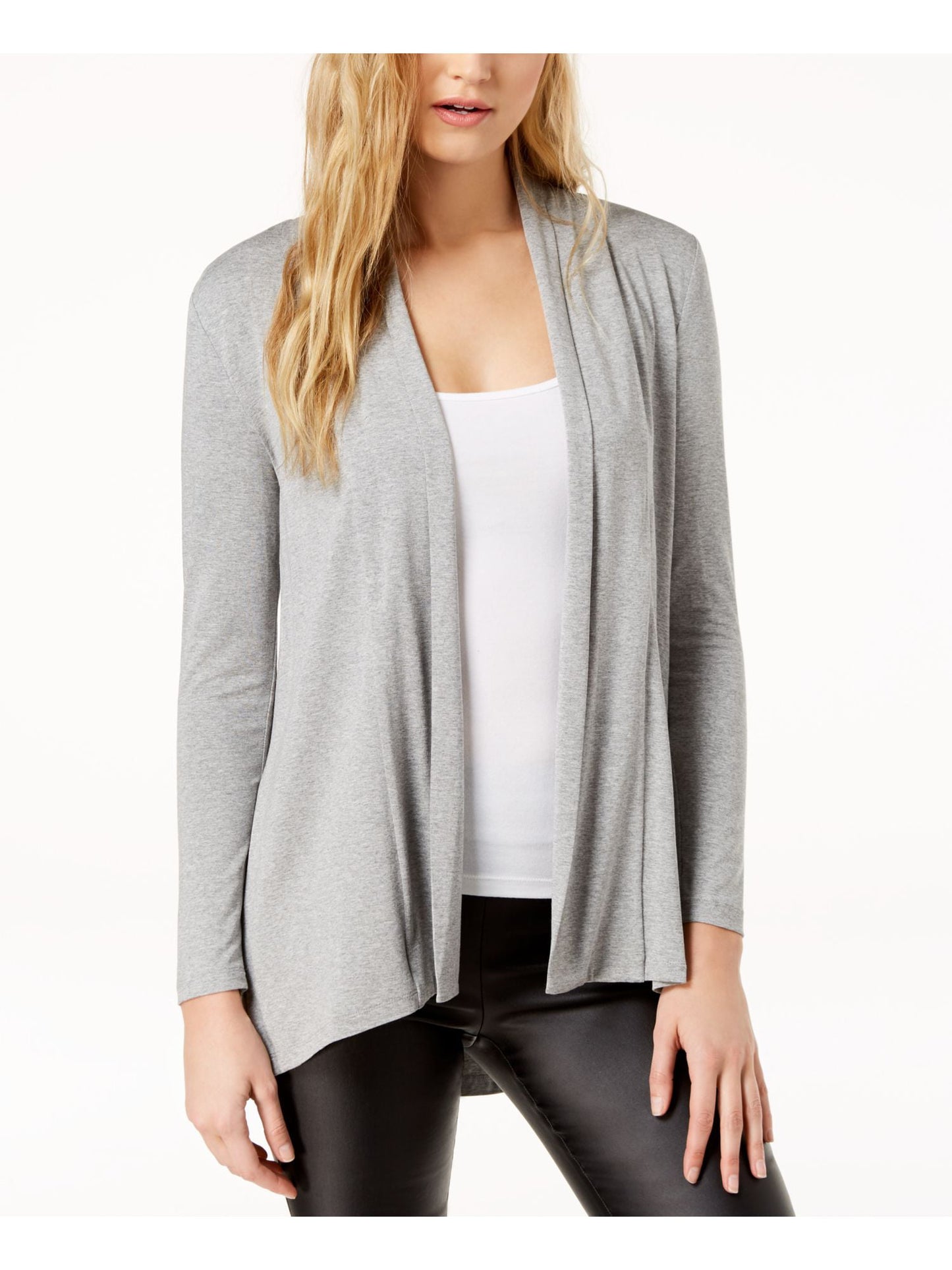 || Vince Camuto Women's Heather Long Sleeve Open Front Sweater Gray Size Small