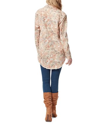 Jessica Simpson Women's Tenley Overshirt Jacket White Size Small