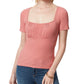 Jessica Simpson Women's Jordyn Ruched Sweetheart-Neckline Top Pink Size Medium