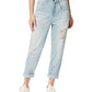 Frayed Women's Tapered Boyfriend Workwear Jeans Blue Size 26