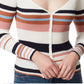 Jessica Simpson Women's Hollie Striped Button Down Cardigan Sweater White Size X-Small