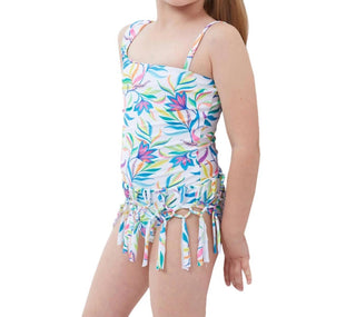 Gottex - Kids Girls One Shoulder Fringe Skirted One Piece Swimsuit
