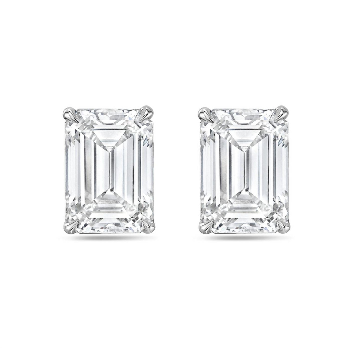 Diana M Jewels - Lab Grown Emerald Cut Diamond Stud Earrings – 2.00 Ct