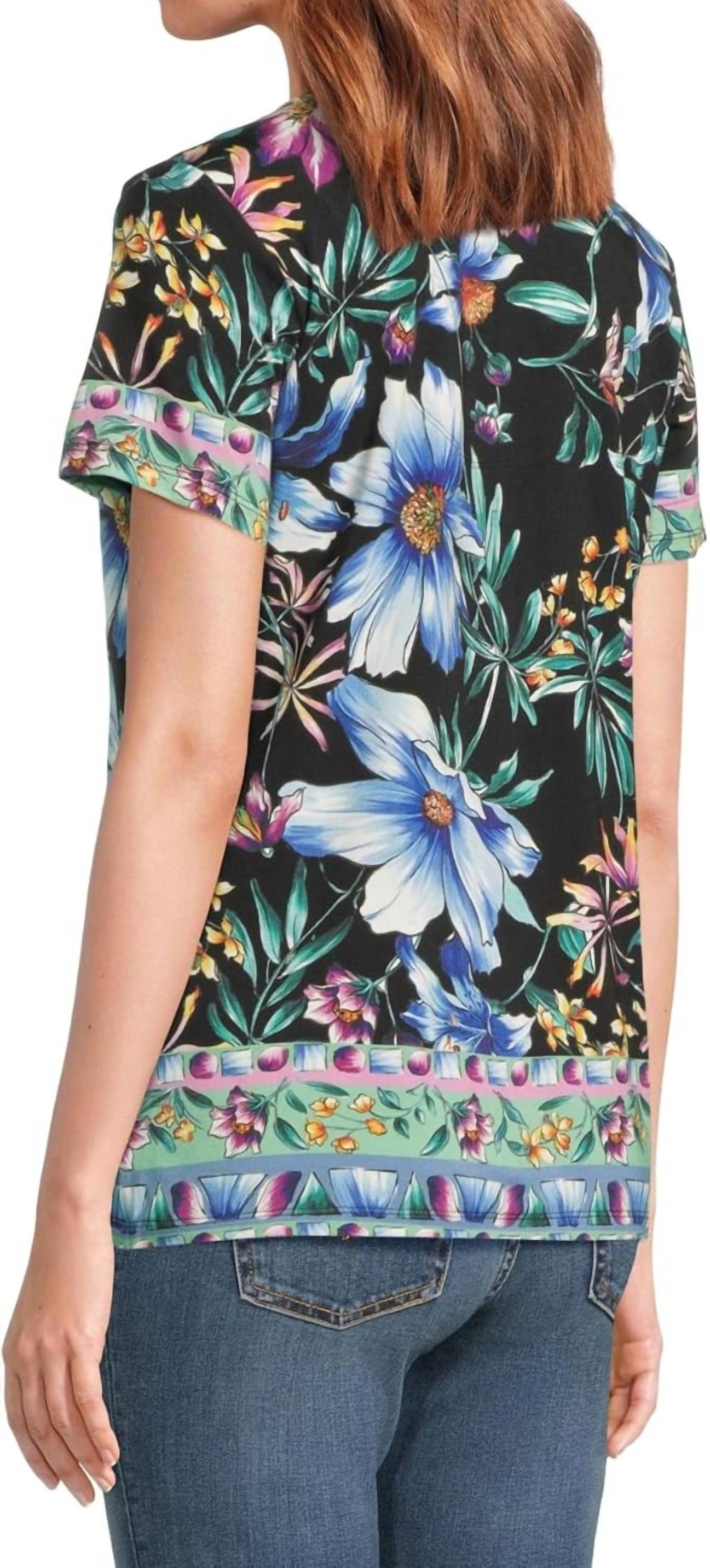 Johnny Was - Janie Fav Short Sleeve Henley Tee