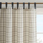 Plaid Faux Leather Tab Top Curtain Panel with Fleece Lining