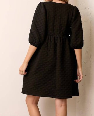 Baevely By Wellmade - Piper Quilted Knit Dress With Front Tie