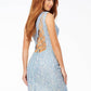 Ashleylauren - Beaded Asymetrical Lace-up Back Cocktail Dress