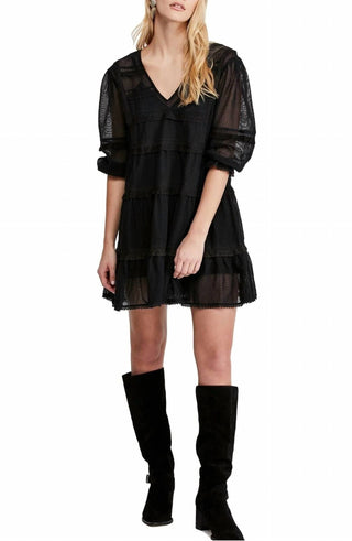 Free People - Berlin Trapeze Embroidered Semi Sheer Lace Slip Mini Dress