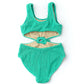 Shade Critters - Girls Crinkle Texured Cinched Ring Monokini Swimsuit