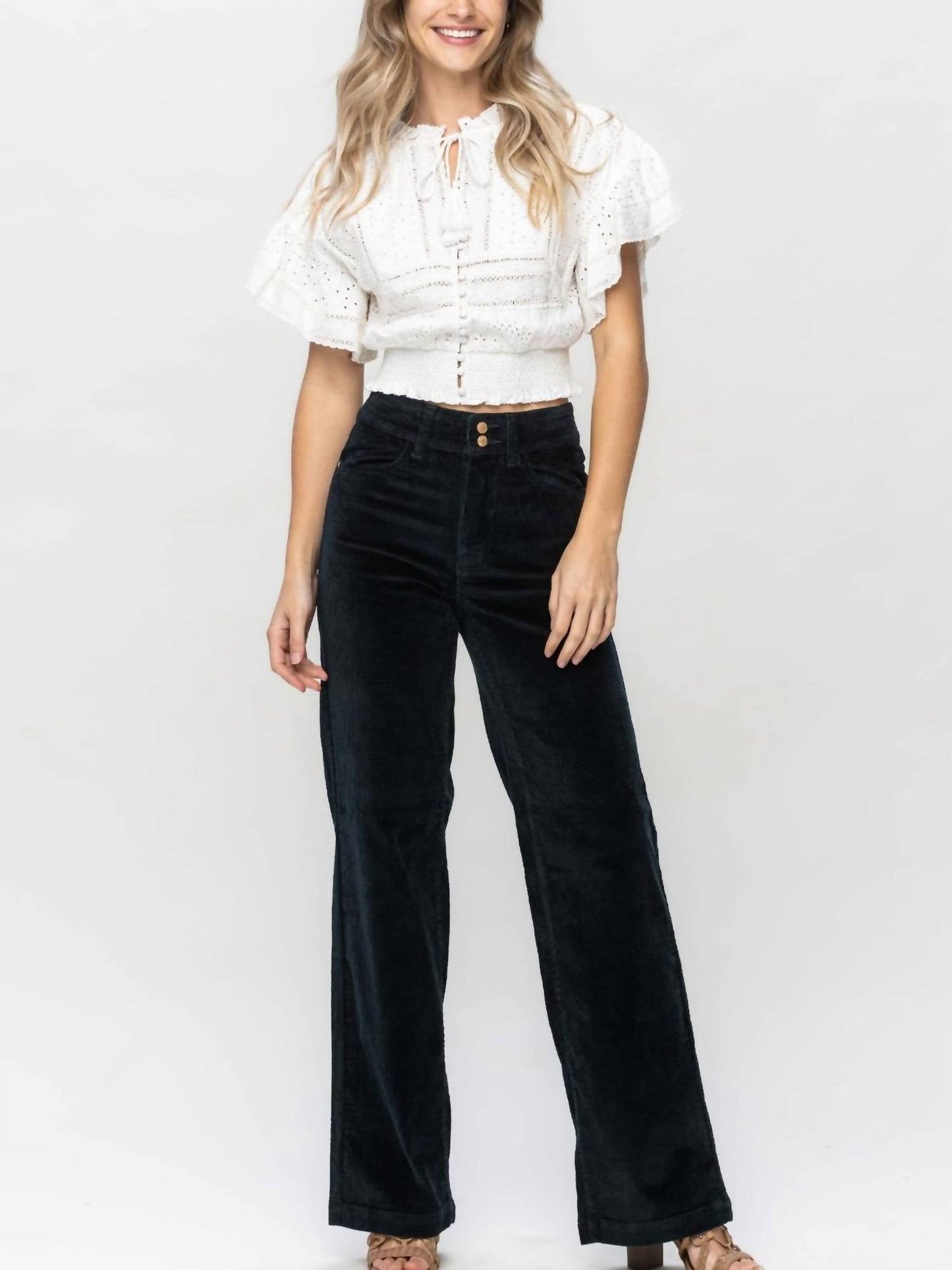 Judy Blue - High Waist Overdyed Corduroy Trouser