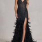Nox Anabel - Fitted Feather Maxi Prom Dress