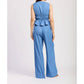 En Saison - High-rise Relaxed Chambray Pant