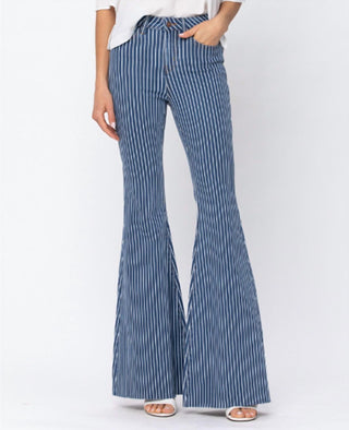 Judy Blue - High Waist Pin Stripe Super Flare Jeans
