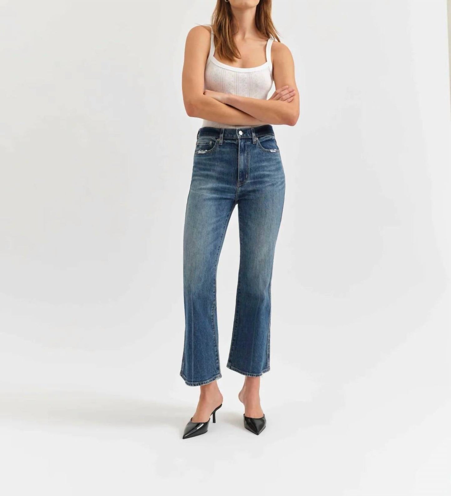 Daze - Soho High Rise Ankle Flare Denim Jeams