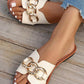 Aapparella - Women's Metal Rings Decor Cutout Flat Slippers