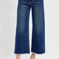 Trendsi - Risen Raw Hem Wide Leg Attached Buckle Jeans