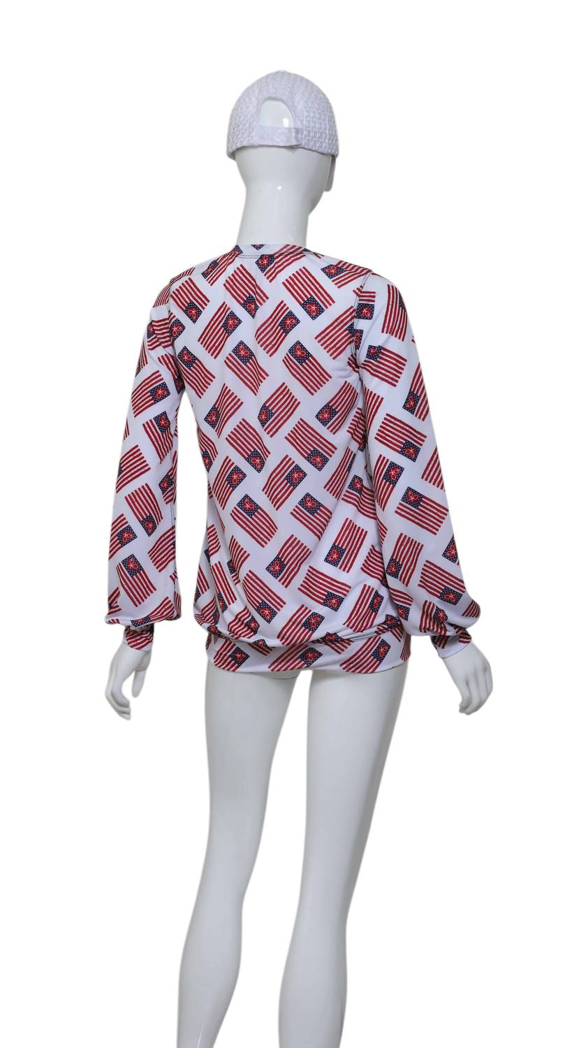 Love Love Tennis - Women's Flag Long Sleeve Crew Tee