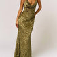 Blue Blush - Halter Leopard Print Maxi Dress