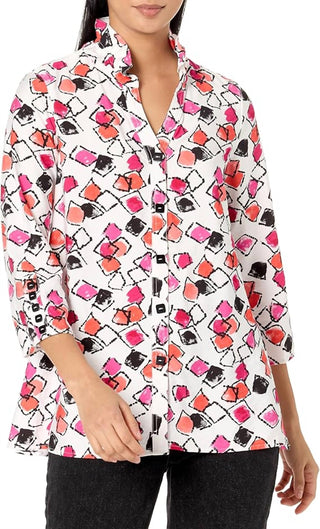 Multiples - Wire Collar Button Front Shirt