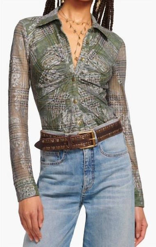 Ramy Brook - Hamilton Plaid Jacquard Button Up Top