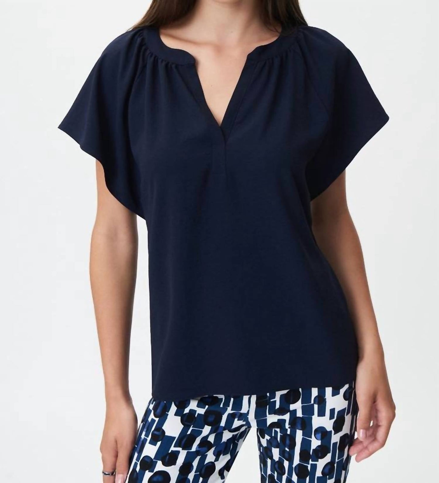 Joseph Ribkoff - Flared Top With Mandarin Collar