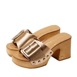 Sam Edelman - Women's Marcia Leather Slip On Block Heeled Sandals