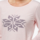 Nautica Women's Reversible Snowflake Pajama Top Pink Size Large
