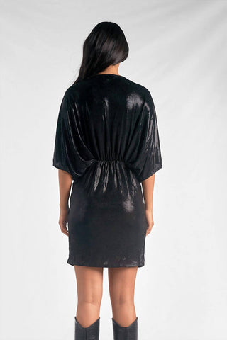 Elan - Liquid Metal Dolman Sleeve Dress