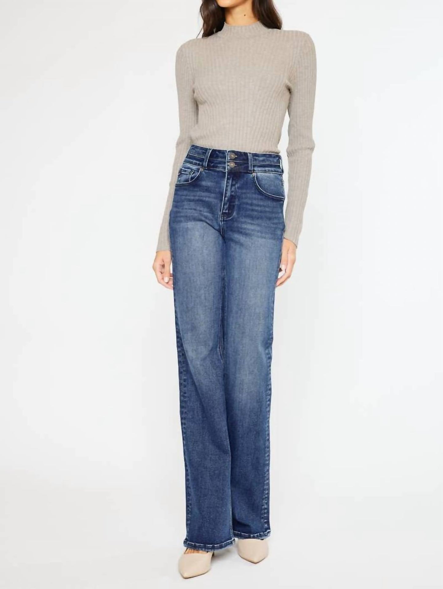 Kancan - High Rise Flared Leg Jean