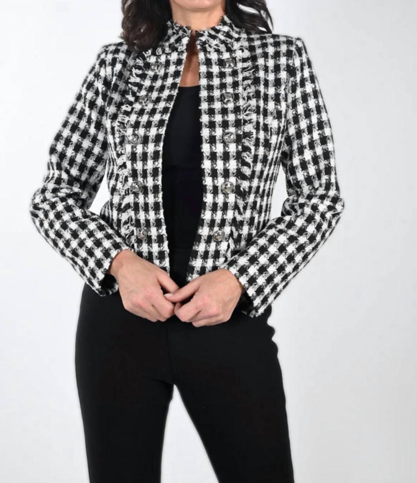 Frank Lyman - TEXTURED METALLIC KNIT JACKET